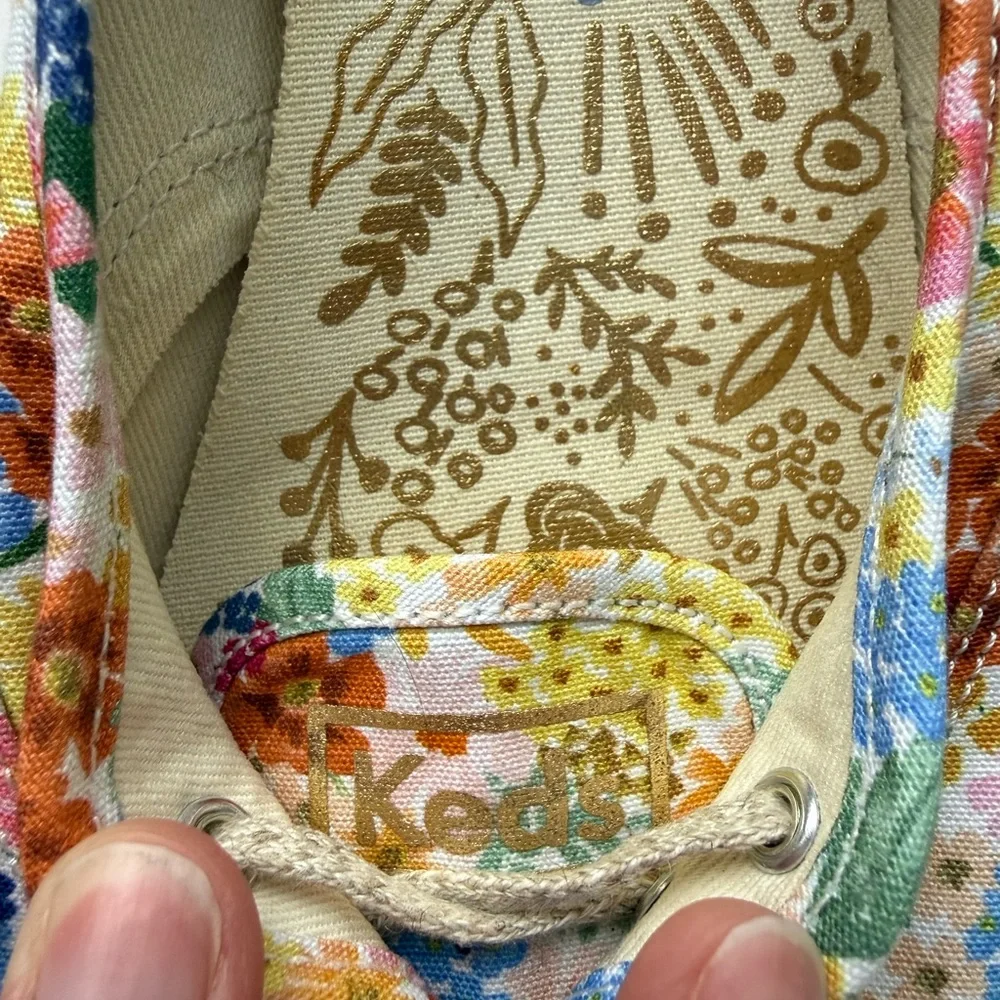 KEDS X Rifle Paper Co. Mini Margaux Slip-on Rainbow Floral Shoes Women Sz 9 - Picture 8 of 11